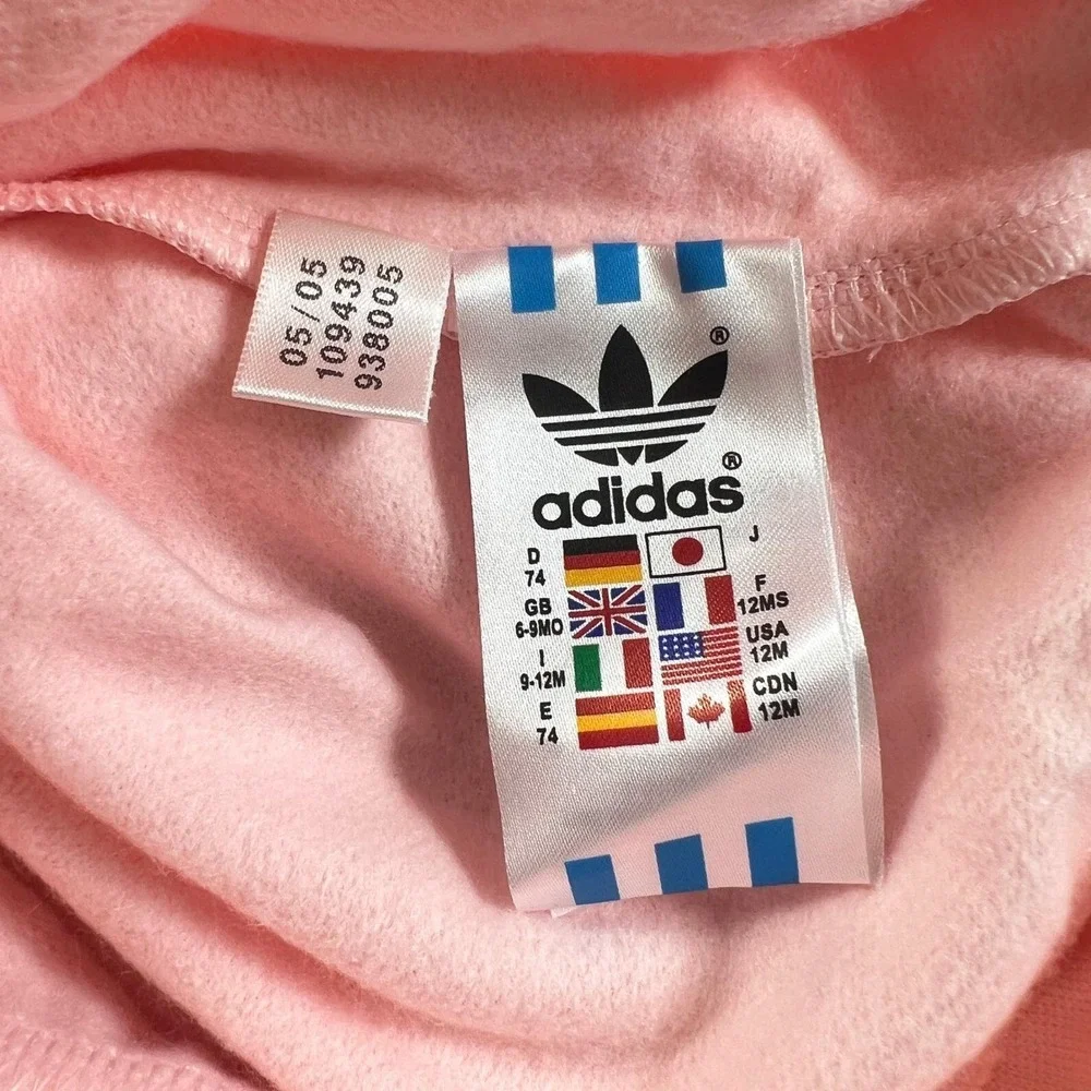 Adidas Goofy Hoodie Kids 12M Pink Disney Tennis Graphic Fleece Sweatshirt‎ VTG